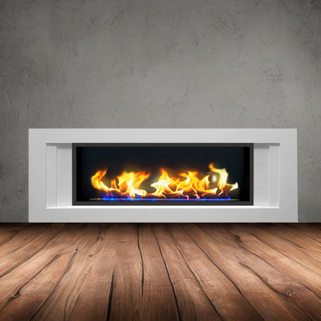 Биокамин в линейном портале "Русский огонь" Лайн с декоративным стеклом (стемалитом) по цене 101 650 руб.