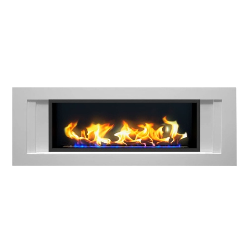 Биокамин в линейном портале "Русский огонь" Лайн с защитным и декоративным стеклом