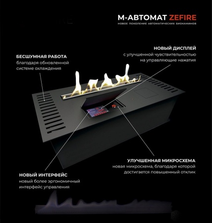 Автоматический биокамин ZeFire M 1400 шлифованный с ДУ по цене 482 000 руб.