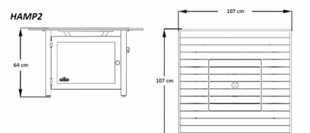 Стол-камин газовый NapoLEOn Hampton 107х107 см Стол-камин газовый NapoLEOn Hampton 107х107 см